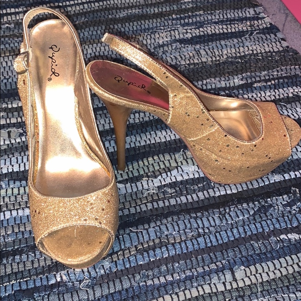 Qupid Gold Heels